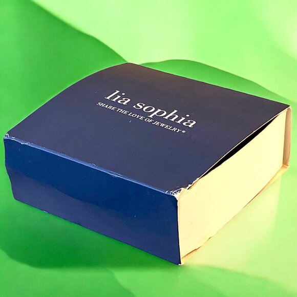 Lia Sophia Earrings Dangle Drop Hook Green Beads Copper Silvertone New in Box - Picture 7 of 10